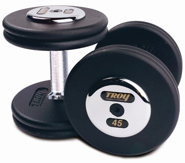 TROY Pro Style Dumbbells - Black 5-50lbs